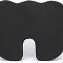 Deluxe Comfort Coccyx Orthopedic Memory Foam  Sciatica Relief  Tailbone Support  Great for Car or Office  Seat Cushion, Black