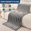 OstepDecor Faux Fur Couch Cover, Soft Plush Couch Covers for Sofa, Fuzzy Cozy Bubble Sofa Covers Washable, Pet Friendly Couch Protectors for Dogs, Dog Mat for Couches and Sofas (35.4" x 70.9", Grey)