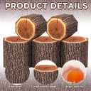 6 Pcs Western Cowboy Party Decorations Wood Grain Tree Stump Shaped Boxes Fake Tree Stump Large Boxes Cow girls Party Centerpieces for Fall Halloween Christmas Wedding Photo Booth Props Decorations