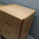 Nightstand, Solid Wood Small End Table w/3 Drawers, Modern Bedside Tables, Mid Century Night Stand, Bed Side Table, 15.75" W x 13.78" D x 21.65" H (Natural)