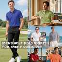 Men's Golf Polo Shirts UPF 50+ Short Sleeve Dri Fit Polos Stretch Performance Collared Golf Casual Work Business Wear (Blue)