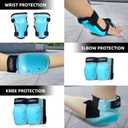 Nattork Knee Pads for Kids Youth AudltKnee and Elbow Pads with Wrist Guards 6 in 1 Protective Gear Set for Skateboard, Roller Skate, Inline Skates, Cycling and Scooter Boys Girls (M-Teens and Adults, Teal)