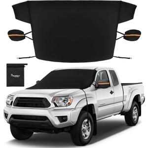SYOURSELF Windshield Cover for Ice and Snow, 600D Oxford Windshield Snow Cover with Side Mirror Covers Magnetic Car Cover for Snow Frost Winter Windshield Covers Fits Car Truck Van SUV (77x 47 Inches)