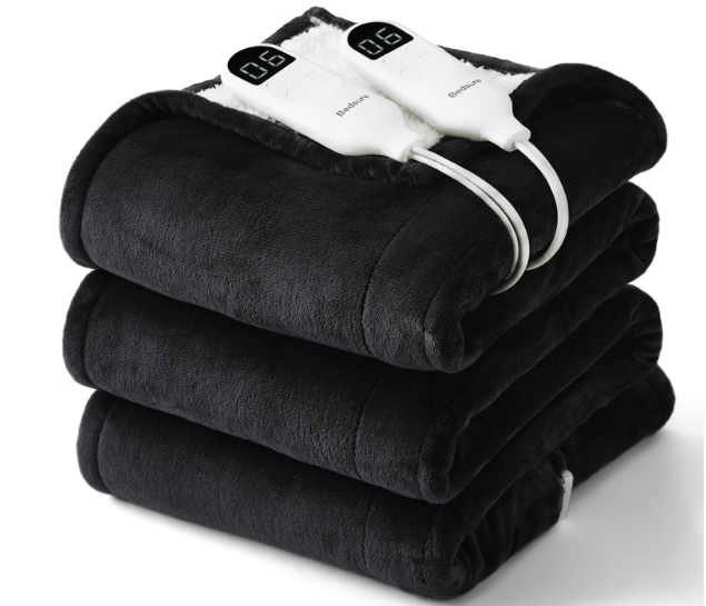Bedsure Heated Blanket Queen Size, Dual Control Electric Blanket, Black
Preheat Function,6 Heat/6 Timer Settings, 8H Auto Shut-Off, ETL/FCC, Soft Flannel Sherpa, Machine Washable, 84x90in