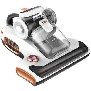 JIGOO Mattress Vacuum Cleaner with UV-C Light, 15Kpa Suction 700W Powerful Double-Cup Handheld Vacuums, Bed Cleaner with Smart Dust Sensor, Ultrasonic, Heating Tech, MIF Filter, T600, White