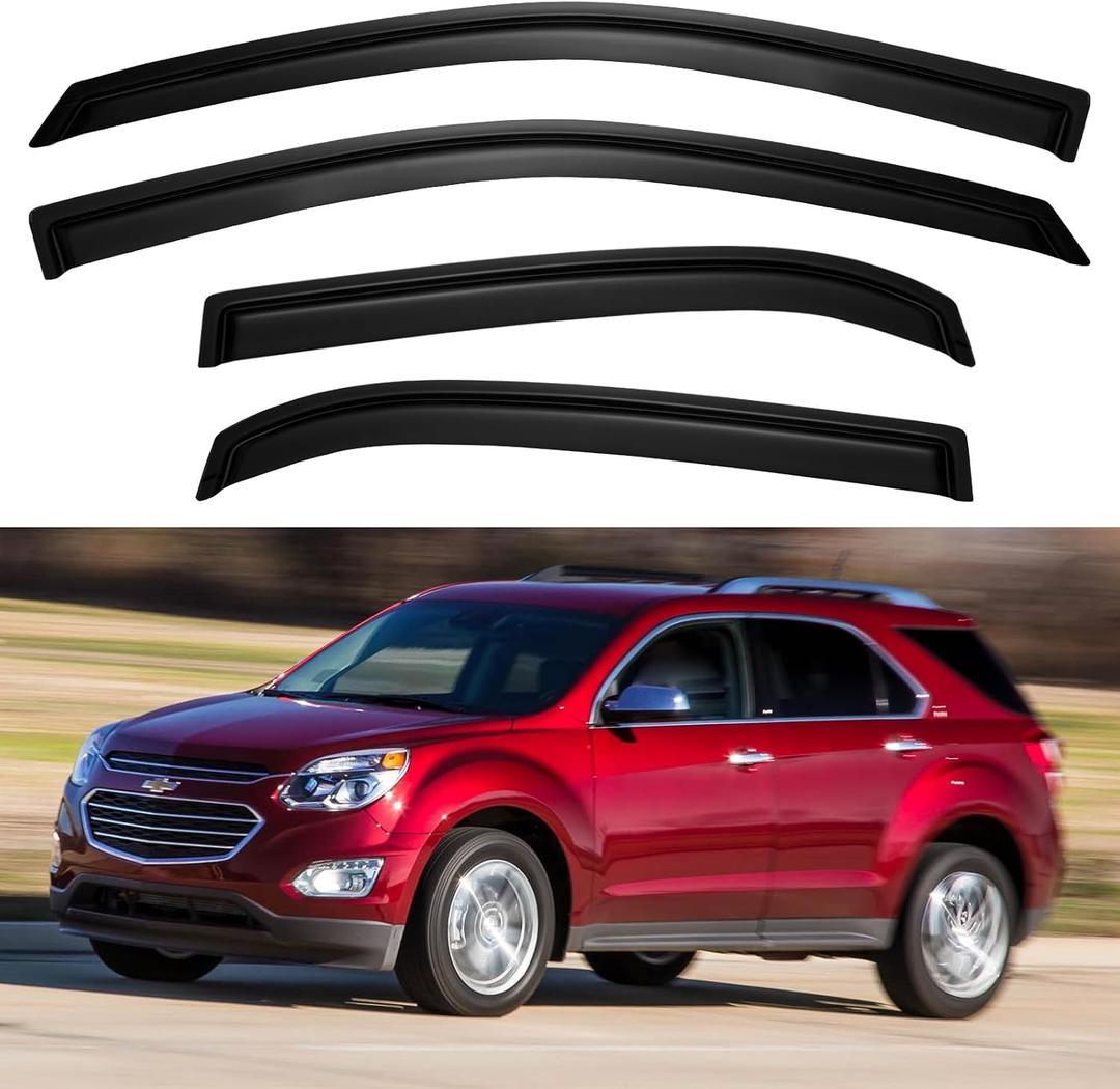 IG Window Visors Fit for 2010-2017 Chevrolet Equinox, Out-Channel Rain Guards Vent Wind Deflectors 4PC, Car Accessories for 10-17 Chevy Equinox