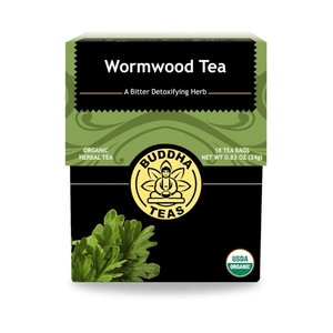 Buddha Teas Organic Wormwood Tea - OU Kosher, USDA Organic, CCOF, 18 Bleach-Free Tea Bag, Best By: 09/2028