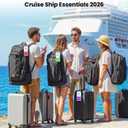 6-Pack Cruise Luggage Tag Holders&4 Magnetic Hooks, 2026 Cruise Essentials | for Carnival MSC NCL All Cruise Ship Clear Tags,Durable Cruise Must Haves with Steel Loops & Zip Sea