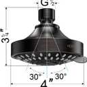 HOPOPRO High Pressure Shower Head with 5 Different Shower Modes, 4.1 Inches High Flow Showerhead for Low Pressure, Tool-less 1-Min Installation - Oil Rubbed Bronze)
