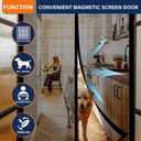 Magnetic Screen DoorFiberglass Screen Door MeshKeep Bugs Out, Heavy-Duty Mesh Curtain,Pet and Kid Friendly, Works with Front Doors, Sliding Doors32x80 Inch Fiberglass