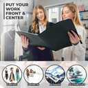 Dunwell 11x14 Art Portfolio Binder with Mounting Paper (Black), Large Portfolio Folder for Artwork Storage, 24 Sleeves Displays 48 Pages, 11 x 14 Presentation Book, Acid-Free Poly