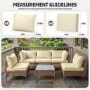 12pcs Outdoor Patio Cushion Covers Replacement, 24" Zippered Outdoor Cushion Covers Waterproof, UV Resistant & Washable Patio Furniture Cushion Covers Waterproof for Patio Sectional, Covers Only Beige