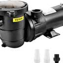 VEVOR Swimming Pool Pump 1.5HP 115V 1100W, Single Speed Pumps for Above Ground, Powerful Pool Pumps with Strainer Filter Basket, 5280 GPH Max. Flow, Certification of ETL for Security