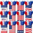Keioy 24Pcs Patriotic Gift Bag with Handles,Red White Blue Tissue Paper American Flag Party Favor Bags，Decorative for Veterans Day,Memorial Day and Fourth of July (multicolor)