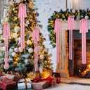 Large Velvet Christmas Bow 23.6x15.7 Inch Vintage Christmas Tree Topper Bows Christmas Staircase Wreath Bows for Xmas Fireplace Decoration (4, Pink)