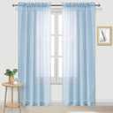 DWCN Sky Blue Sheer Curtains Semi Transparent Voile Rod Pocket Curtains for Bedroom and Living Room, 52 x 84 inches Long, Set of 2 Panels