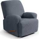 Ruaozz Recliner Sofa Covers Oversized Recliner Chair Covers Recliner Covers for Reclining Chair with Pockets Washable Furniture Protector with Elastic Bottom (1 Seater-X Large, Grey)