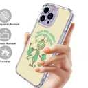 Dancing Frogs Case Compatible with iPhone 16 Pro, Hippie Frogs Case for iPhone 16 Pro, Cool TPU Shockproof Case Cover