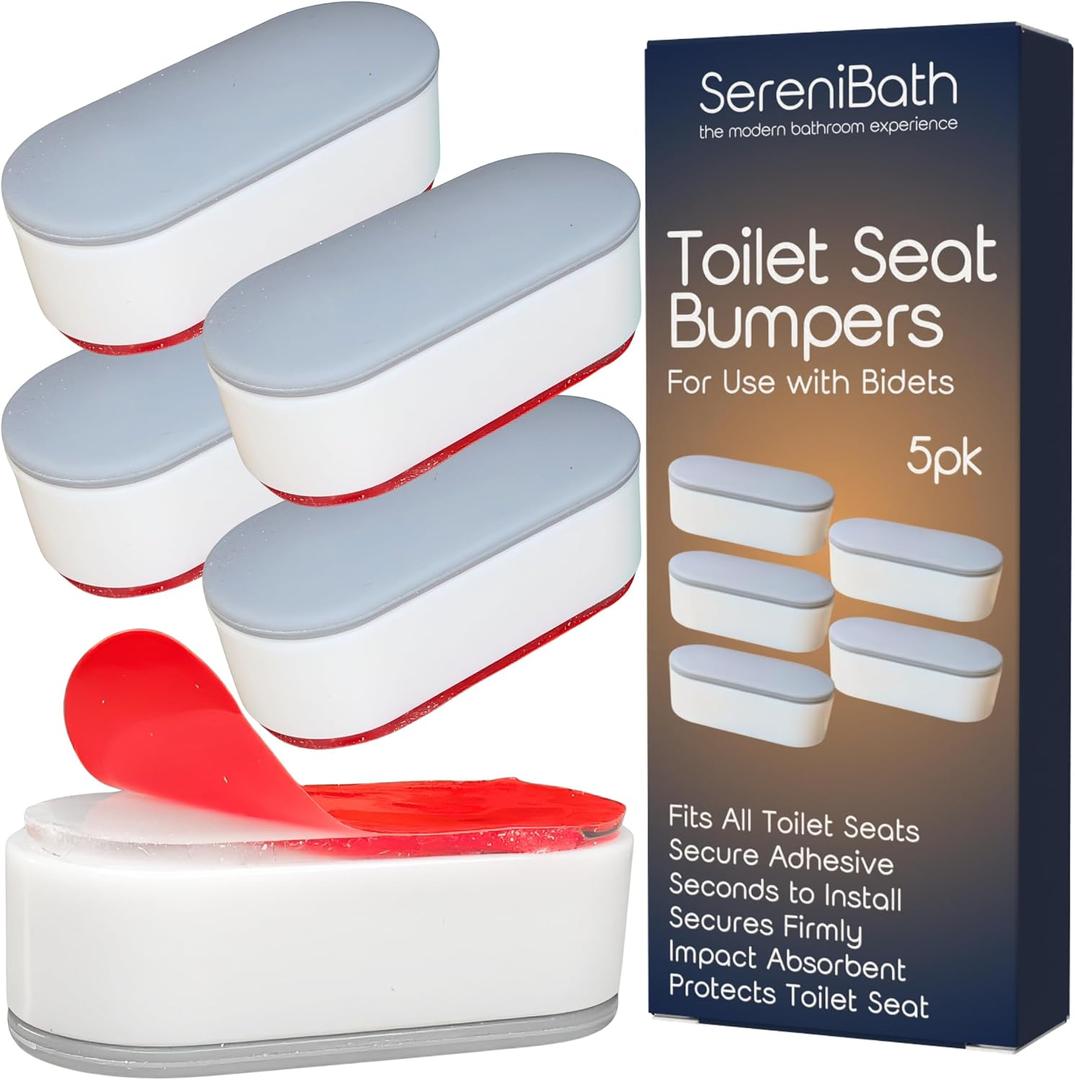 Toilet Seat Bumpers for Use with Bidet with Extra Strong Adhesive, 5pk