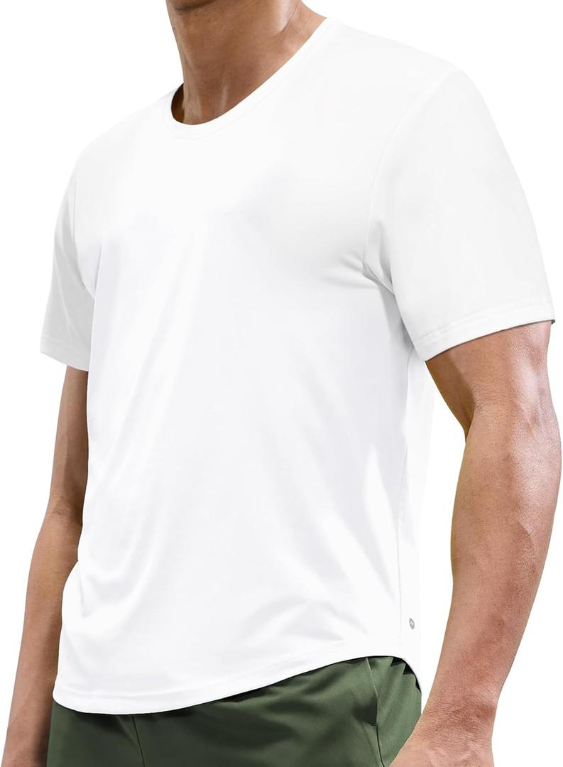 MIER Men's Workout T Shirts Dry Fit Short Sleeve Athletic Gym Running Lightweight Performance Tee Tops, Polyester, UPF 50+ (XX-Large)