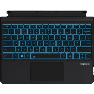 Surface Pro 3/4/5/6/7/7+ Keyboard, Ultra-Slim Wireless Bluetooth Surface Keyboard with Palm-Rejection Trackpad, 7-Color Backlit, Sleep/Wake Function, Long Battery Life