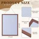 Leinuosen 17" x 23" Cork Bulletin Board, Blue Stripe, Wood Frame