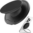 Sinjimoru for MagSafe Phone Grip  3000G Magnetic Hold, Soft Silicone Comfort, Metal Plate Included, iPhone 17/16/15/14/13, M-Tap Tok Ring Stand Black