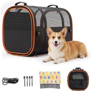 Collapsible Dog Crate for Car Travel, 25-Inch Soft Kennel