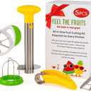 Fruit Cutter Set of 5 - Fruit & Vegetables Cutting Tools - Banana - Kiwi - Strawberry - Water Melon Slicer Cutter - Pineapple Corer - Apple Slicer - Kitchen Accessories