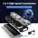 Car Accessories 4-in-1 Car USB Hub Equipped with a Data Interface and Multiple Type-C/USB-A Fast Charging interfacesUSB Hub for iPhone,iPad,Samsung Galaxy,USB Flash DriveAndroidBlack
