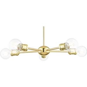 Livex Lighting 46135-02 5 Light Polished Brass Chandelier