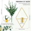 Canlierr 2 Pieces Gold Wall Decor Hanging Planters with Artificial Plants Metal Vase Indoor Plants Holder Modern Geometric Wall Art for Home Bathroom Bedroom Living Room Office(Eucalyptus, Medium)