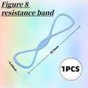 Figure 8 Resistance Band, 25LB Silicone Exercise Band with Non-Slip Handles for Women, Portable Stretch Band for Home Fitness Yoga Shoulder Back Training