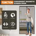 Magnetic Screen Door Mesh, Easy Install, Heavy Duty Fiberglass,Self Sealing Door Screen for Single Door Size 30 x 80 Inch, Screen Door Size 32 x 82 Inch