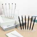 Plastic Pen Holder Display Stand, Set of 8 - 6-Slots Eyebrow Pen Stand, Makeup Brush Rack Organizer, Durable Acrylic for Home Office and Store Use (Clear)