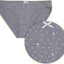 Women's Underwear Mid Rise Cotton Hipster Panties Soft Stretch Briefs Breathable Ladies Underpants With Bows 7 Pack, Size XL