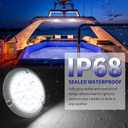 RVZONE Boat LED Dome Light IP68 Marine Led Lights White Round Surface Mounted Boat Interior Lights Round Cabin Light for Boats RV Trailers
