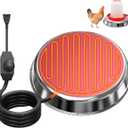 Chicken Water Heater for Winter,14" Heating Base for Metal/Plastic Chicken Waterer Poultry Founts Under 5 Gallon,48W Thermostat Chicken Coop Water Heater