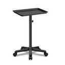 Salon Tray Cart with Storage Platform, Aluminum Tattoo Tray with Wheels Trolley Adjustable Height, Salon Tray Equipment Service Instrument Storage Tray Accessory for Salon & Spa Use, Black