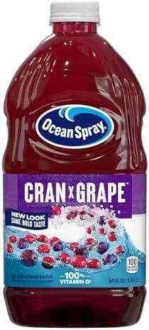 Ocean Spray Cran-Grape Juice, 64 Fl Oz Pack of 8 Bottles, EXP 22/09/2025