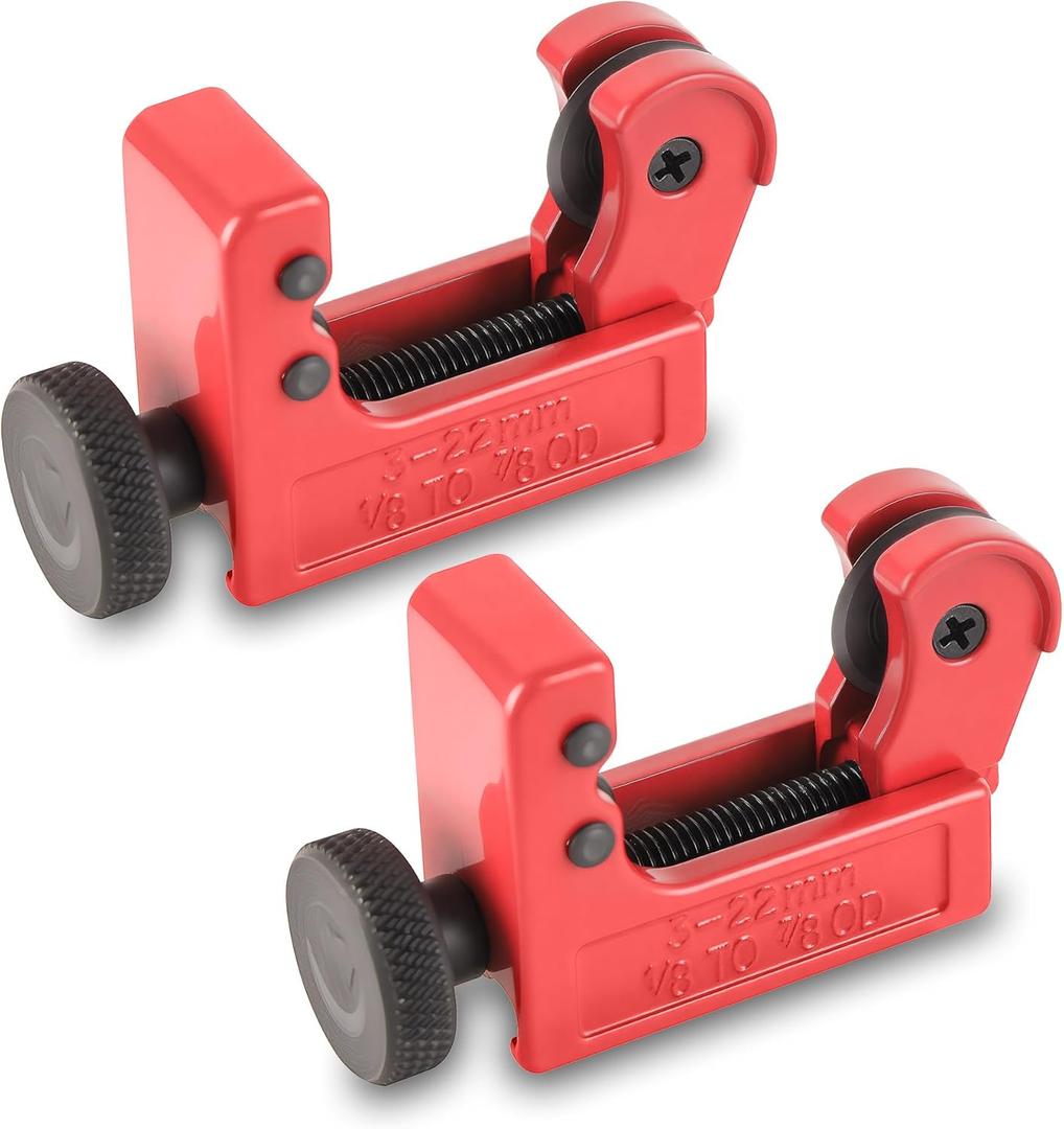 2 Pack Tubing Cutter, 1/8-inch to 7/8-inch Tube Cutter for Copper, Brass, Aluminum PVC Pipe Plumbing
