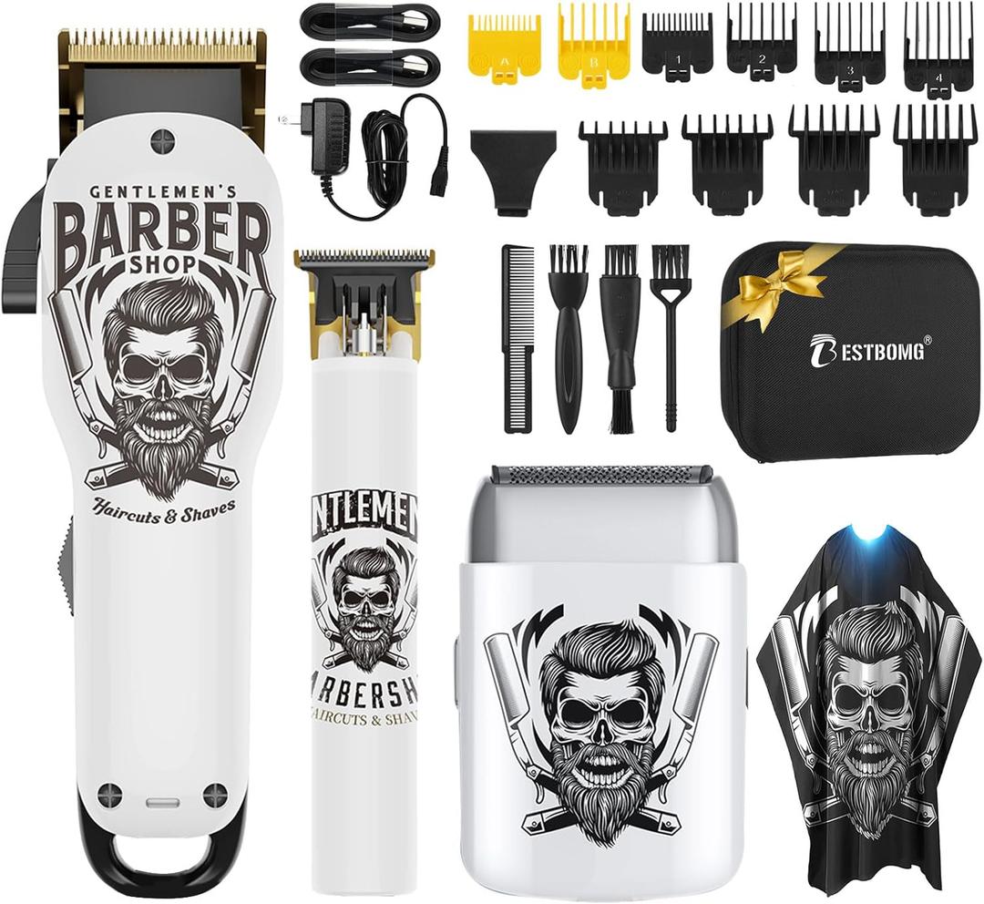 BESTBOMG Hair Clippers for Men Professional, Beard Trimmer Kits & Sets, Electric Shavers, Hair Clippers & Trimmer Ceramic T-Blade, for Barber, for Gifts