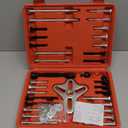 46PCS Harmonic Balancer Puller Set, Automotive Power Steering Wheel Pulley Puller Installer Tool Kit, Crankshaft Flywheel Puller Removal Tool Set Works with Most Cars, Pickups, and SUVs
