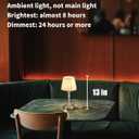 KDG Cordless Portables Table Lamp, LED Fabric Shade Small Desk Lamp, 5000mAh Battery Powered Lighting, 2700K Stepless Dimmable Light for Living Room, Dining Room, Bedroom, Bedside (Nickel)