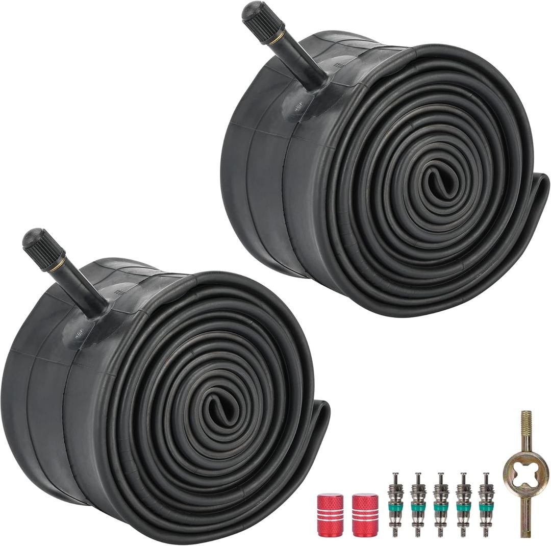 RUTU 27.5" Fat Tire Tube 27.5x2.5/ 2.8/ 3.0 Bike Tube AV32mm Schrader Valve Compatible with 27.5x2.5 27.5x2.6 27.5x2.7 27.5x2.8 27.5x3.0 Mountain Bike Tires with Tire Levers 2 Pack