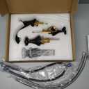 FORIOUS Bathroom Faucet 3 Hole, Matte Black Antique Bathroom Sink Faucet Two Handle, 8 inch Widespread Brass Bathroom Faucet with Metal Pop-up Drain & Supply Lines, Vintage Farmhouse Vanity Faucet Tap