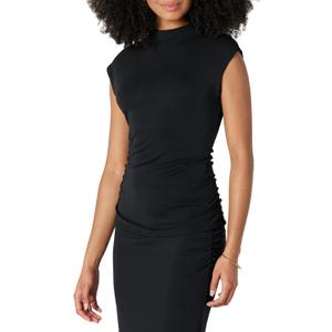 Amazon Essentials Women's Slim-Fit Extended-Sleeve Ruched Matte Jersey Top (Skirt Sold Separately) (XX-Small, Black)