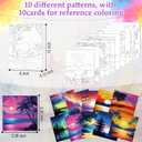 Ctosree 72 Pcs Vivid Sunset Paint and Sip Kit for Adults 8'' x 10'' Pre Drawn Canvas for Painting DIY Pre Printed Canvas for Party Favor Acrylic Painting Kit Wood Easel Brushes Date Night Bulk