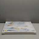 White Framed Blue and Gold Abstract Canvas Wall Art for Bedroom, Set of 2 Modern Minimalist Art Prints Paintings Artwork for Walls, Glitter Pictures for Living Room, Dining Room Wall Decor 16x24 In