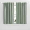 NICETOWM Window Treatment Curtain Panels - (Greyish Green Color) W42 x L40, 2 Pieces, Semi Blackout Window Treatment Drape Panel for Kids Bedroom